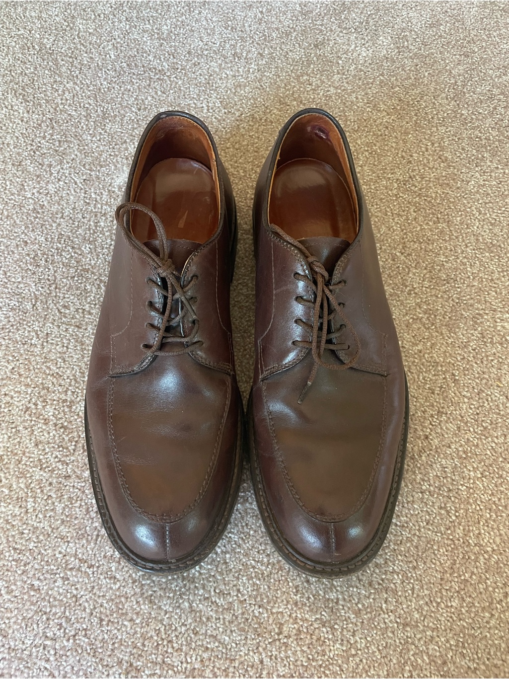Alden Mocc Toe Derby (Split-Toe, Brown Men's Leather)